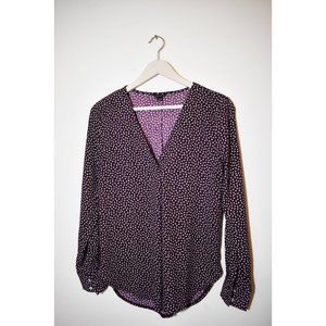 Ann Taylor Red/Purple Long Sleeve Blouse